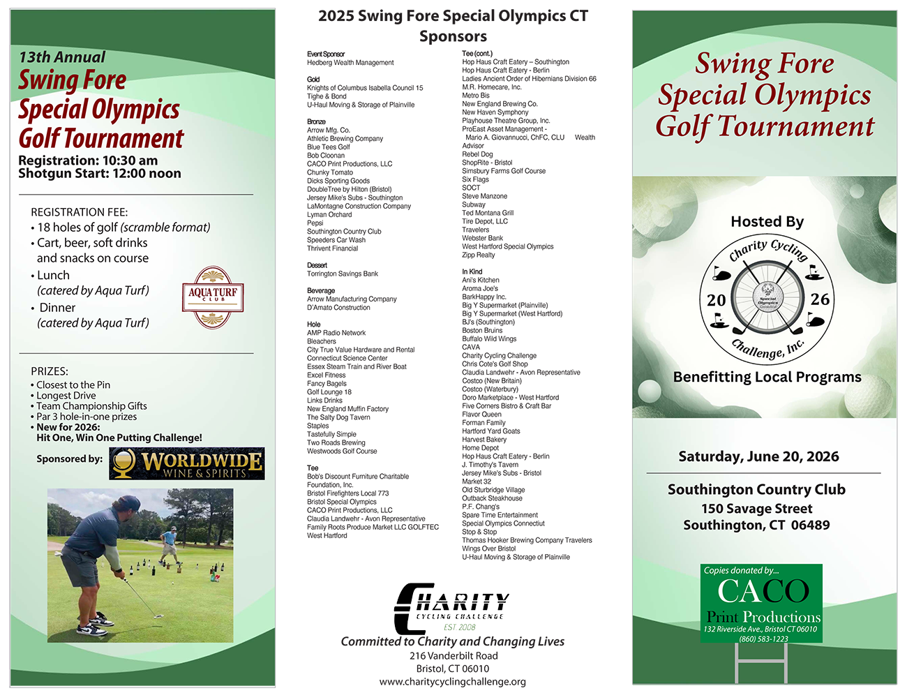 2026 Swing Fore Special Olympics Golf Tournament